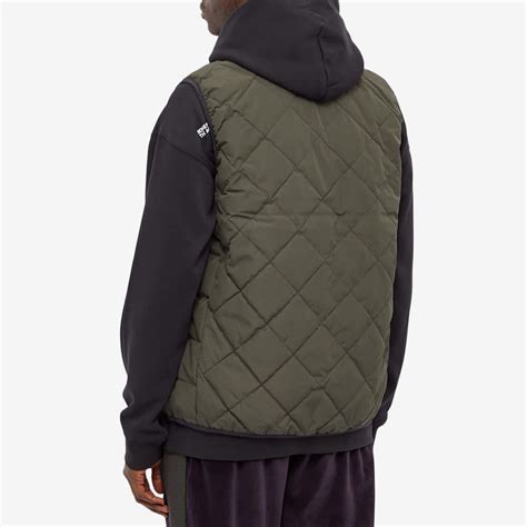 Quilted Gilet in Dark military khaki 